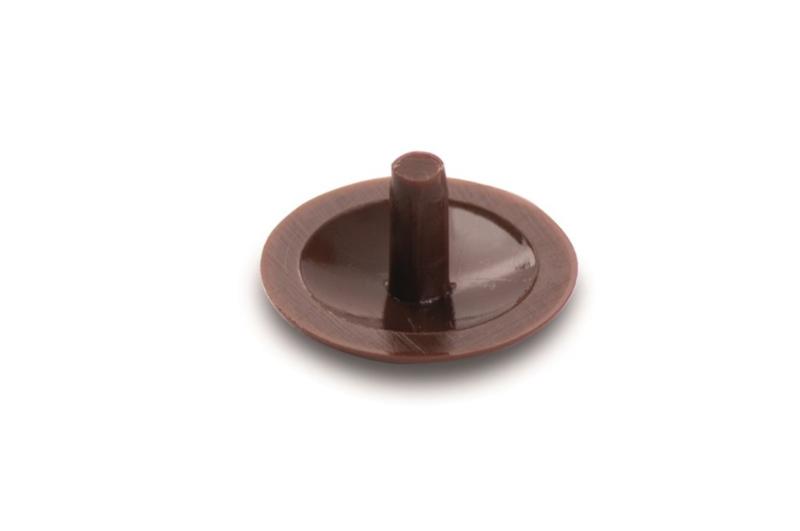 HECO AFDEKKAPJES 12MM M/STEELTJE 2.4MM MIDDEL BRUIN