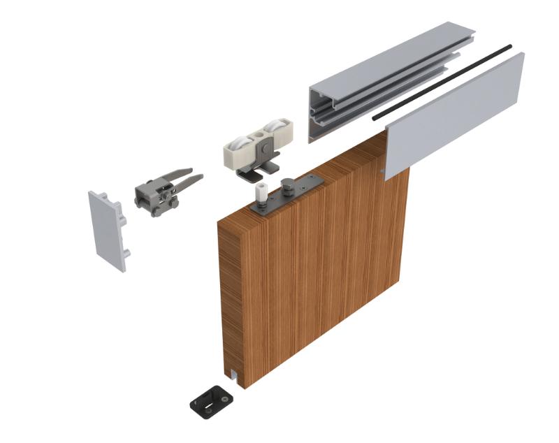 HELM SCHUIFDEUR GARN 85 121-150CM M/ALU RAIL 300 CM