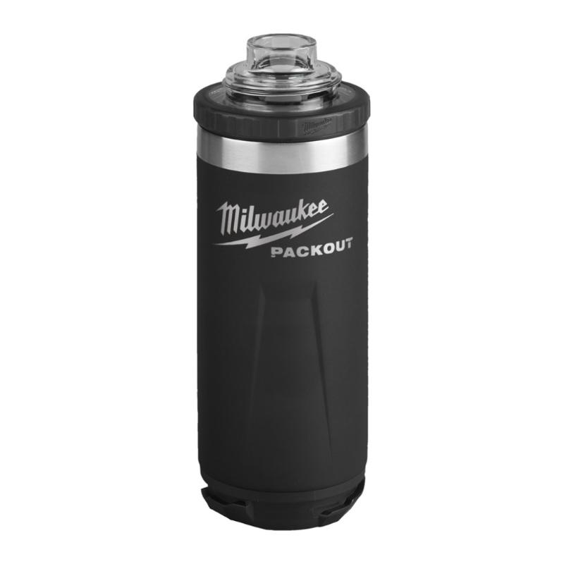MILWAUKEE PACKOUT 710ML RVS FLES MET DEKSEL ZWART