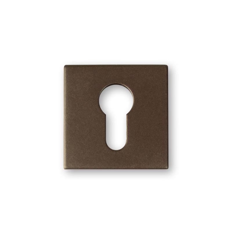 IVANA SLEUTELPLAAT SET VIERKANT RVS BRONS 53X53MM