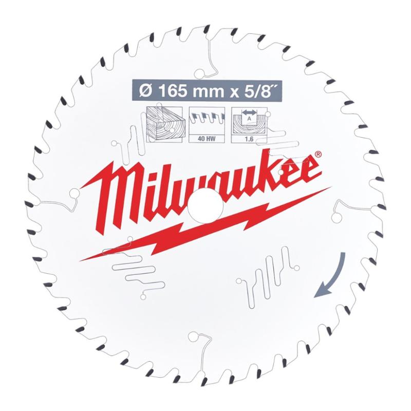 MILWAUKEE CIRKELZAAGBLAD HM 165X1,6X15.87-40WS
