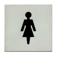 NECOSTEEL PICTOGRAM RVS 100X100 ZELFKL.VROUW 397