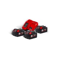 MILWAUKEE 18V 5.0AH 3X ACCU -1X LADER SET M18NRG503