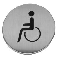 NECOSTEEL PICTOGRAM RVS ROND 77MM ZELFK.ROLSTOEL 394