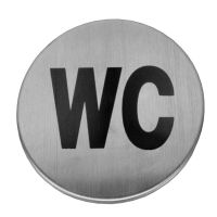 NECOSTEEL PICTOGRAM RVS ROND 77MM ZELFK.WC 391