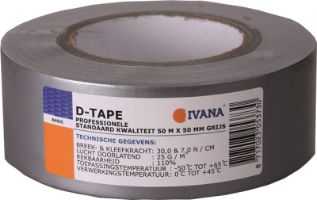 IVANA DUCT TAPE ZILVER  50MM X 50M