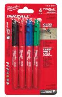 MILWAUKEE INKZALL STIFT FIJNE PUNT 4-DLG ZW-RO-BL-GR
