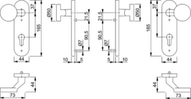 HOPPE KNOP/KNOP GARN E58G/353KH/E58G BLIND