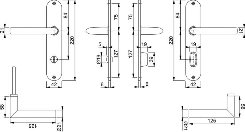 HOPPE RVS GARN F69 AMSTERDAM E1400Z/302 WC 8X63MM