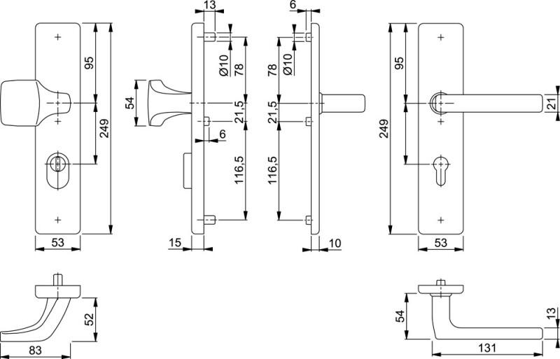 HOPPE RVS VH GARN F69 E61G/2222ZA/2210/1643Z PC 92