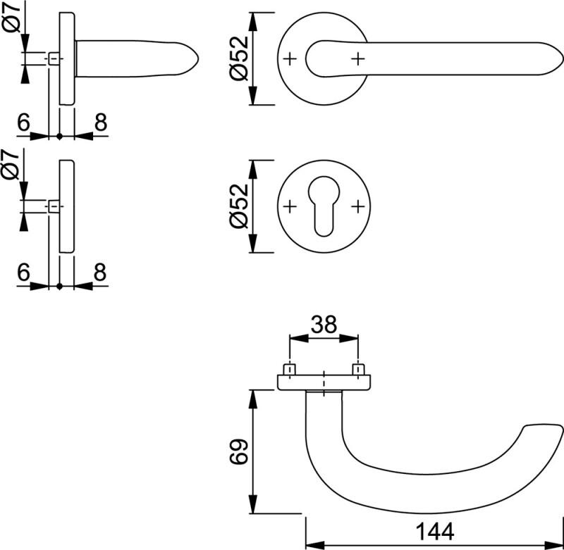 HOPPE RVS GARN F69 MARSEILLE E1138Z/42KV/42KVS-PC