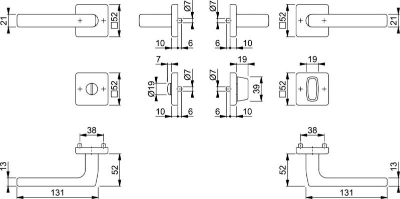 HOPPE RVS GARN F69 DALLAS E1643/52KV/52KVS WC