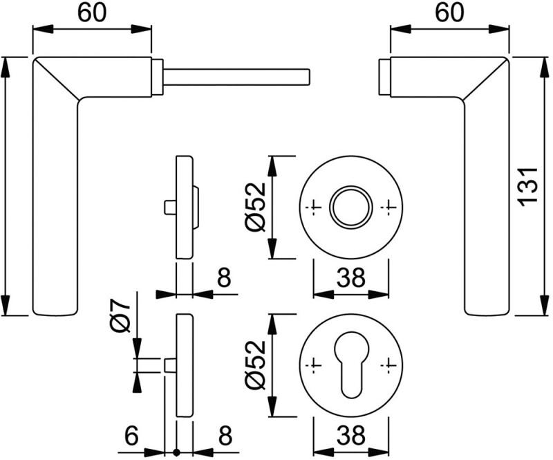 HOPPE RVS GARN F69 STOCKHOLM E1140Z/42KV/42KVS-PC