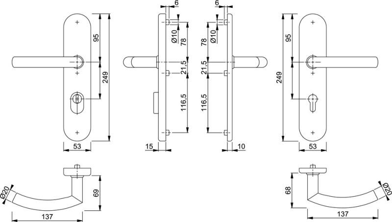 HOPPE RVS VH GARN F69 E1430Z/3332ZA/3310 PC 72