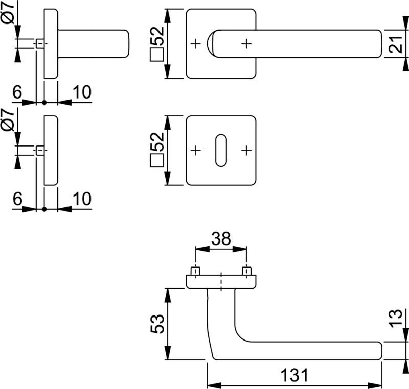 HOPPE RVS GARN F69 DALLAS E1643/52KV/52KVS BB